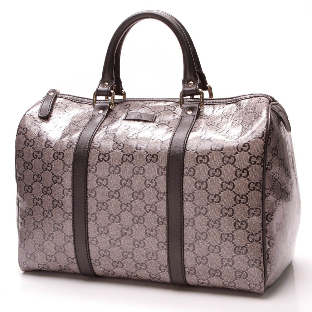 Gucci Grey/Black GG Medium Joy Boston Bag